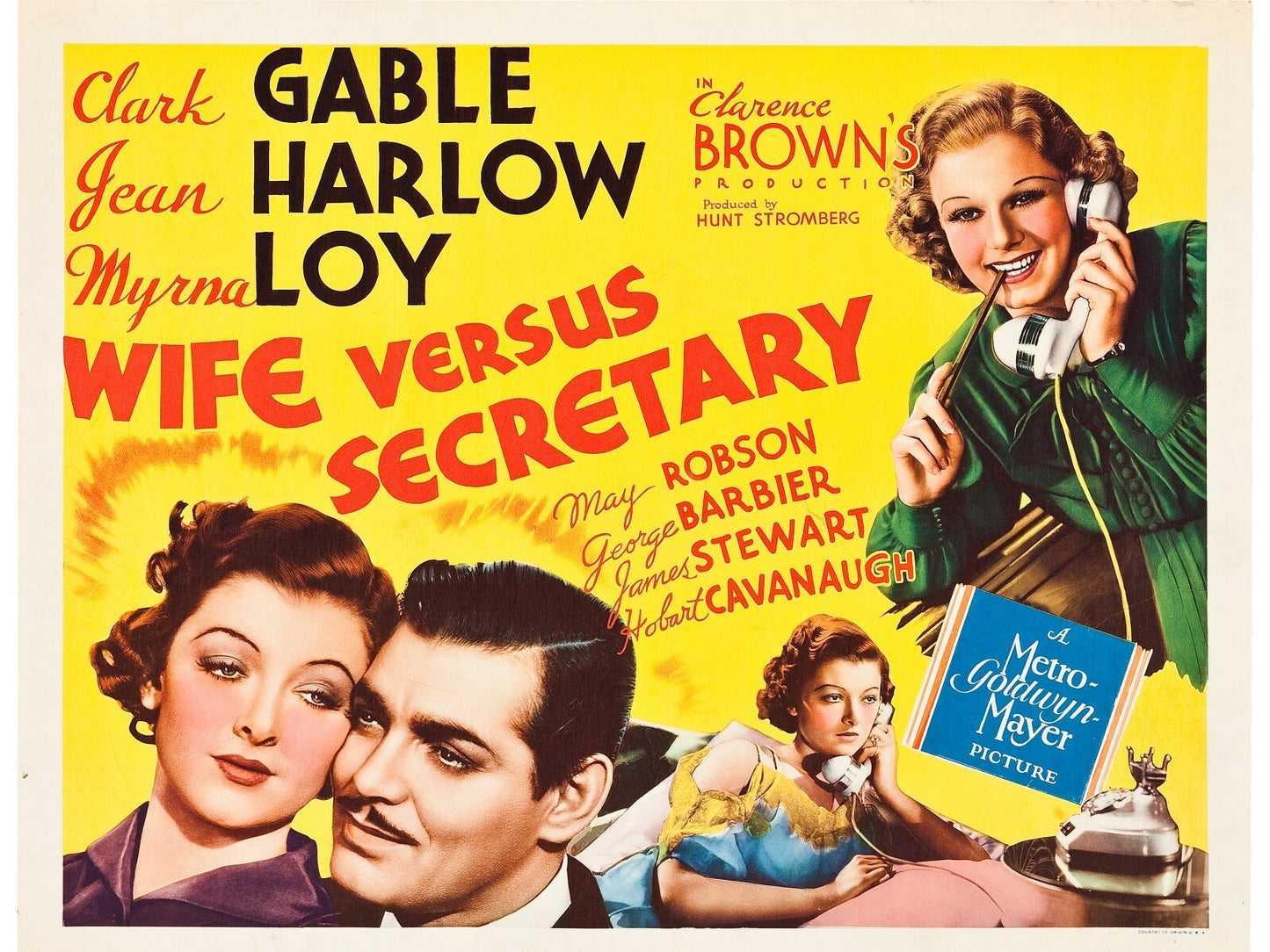 Wife Versus Secretary vs (1936) Comedy Clarke Gable DVD Public domain (Disc Only