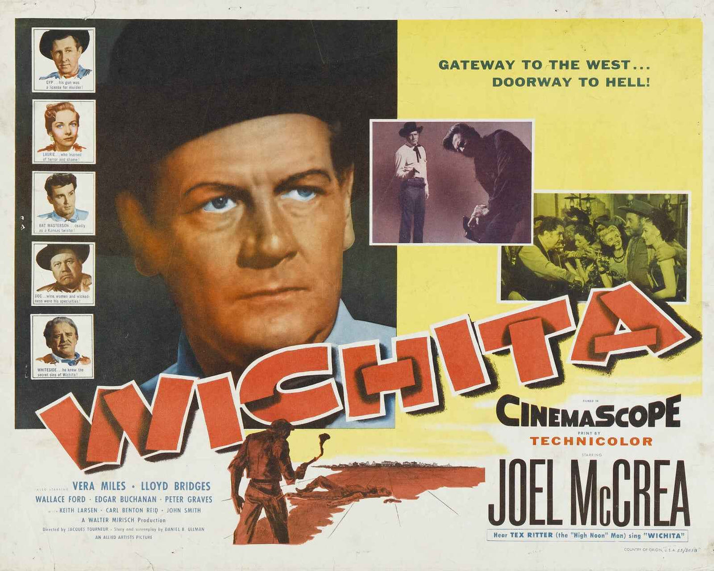 Wichita (1955) Joel McCrea, Vera Miles - Western DVD (Disc Only)