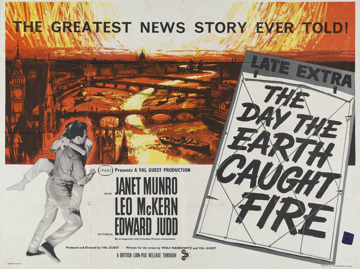 The Day the Earth Caught Fire (1961) Val Guest - Sci-Fi Drama DVD (Disc Only)