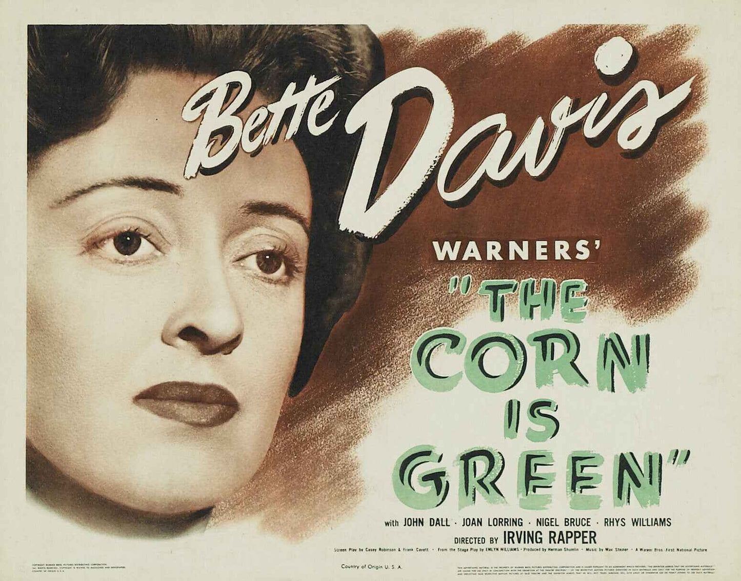 The Corn Is Green (1945) Bette Davis, Nigel Bruce - Drama DVD (Disc Only)