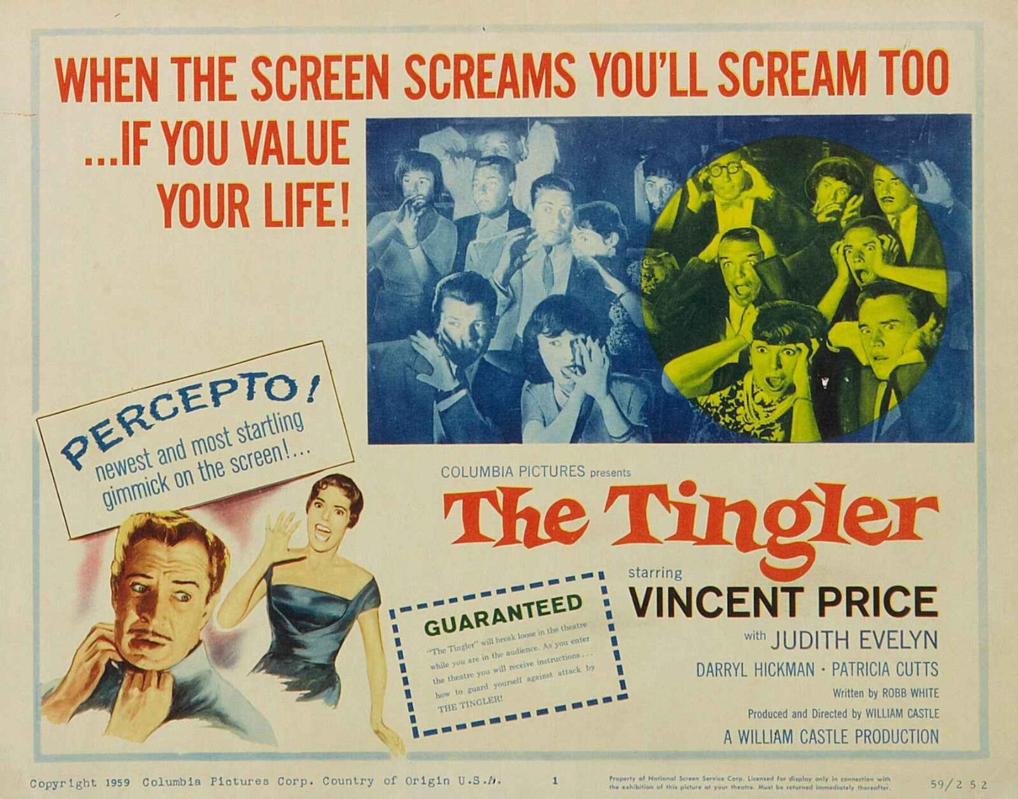 The Tingler (1959) Vincent Price - Sci-Fi Horror DVD (Disc Only)