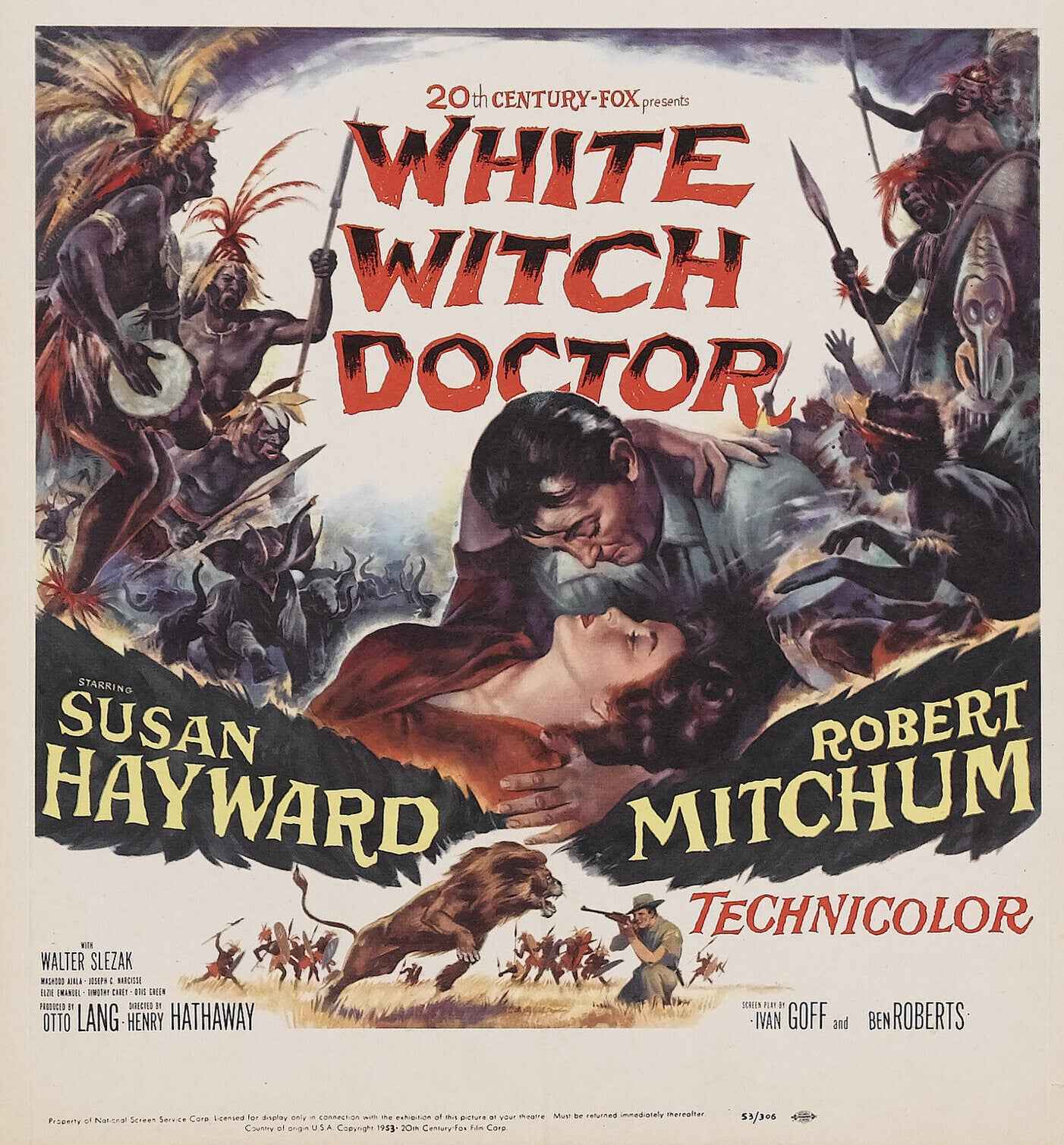 White Witch Doctor (1953) Susan Hayward, Robert Mitchum - Adventure DVD (Disc Only)