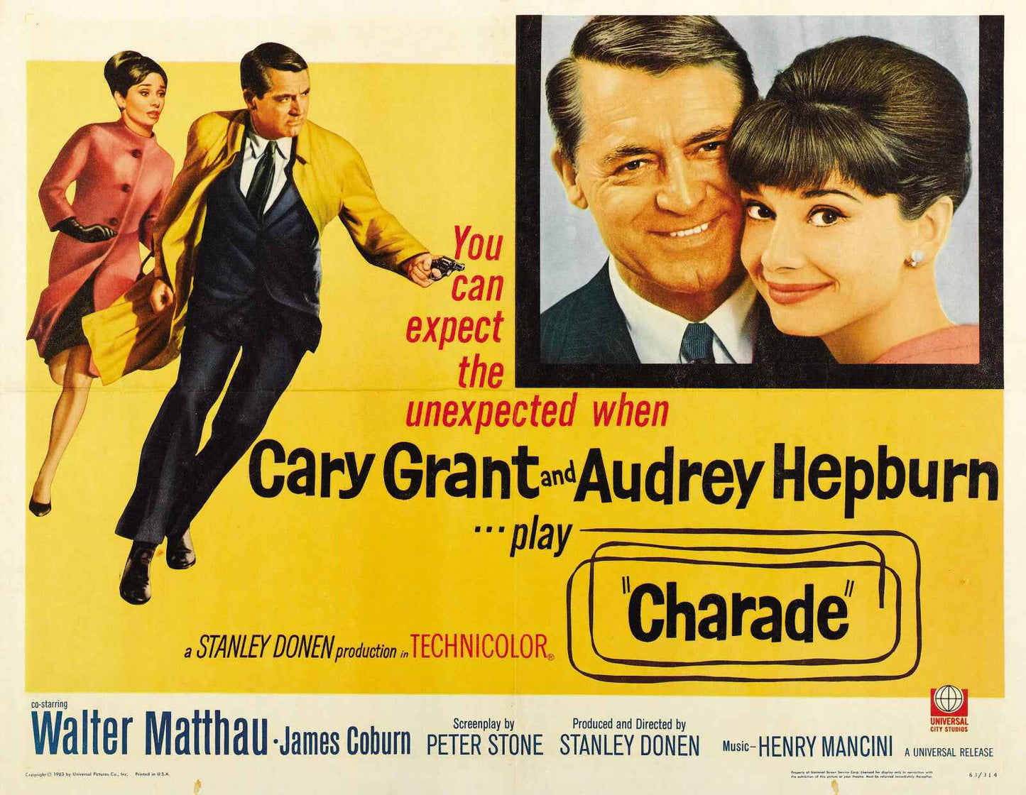 Charade (1963) Cary Grant Audrey Hepburn - Comedy Mystery Romance DVD (Disc Only)