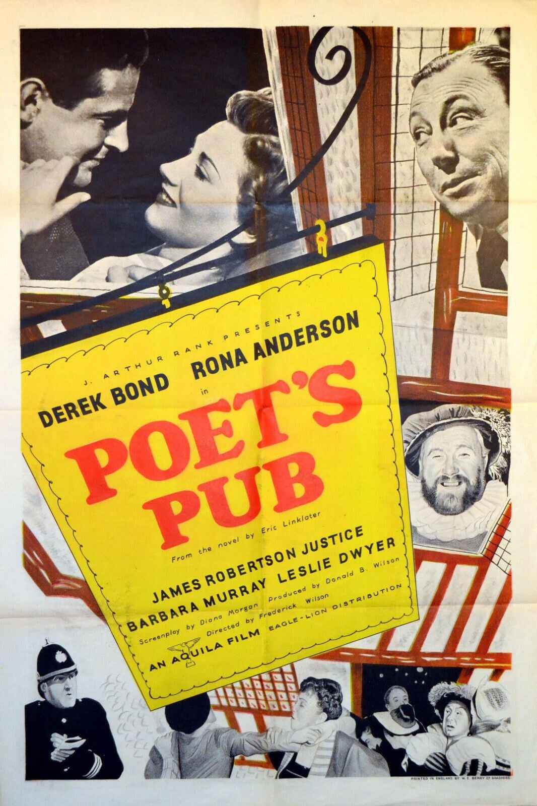 Poets Pub (1949) Derek Bond, Rona Anderson - Comedy Thriller DVD (Disc Only)