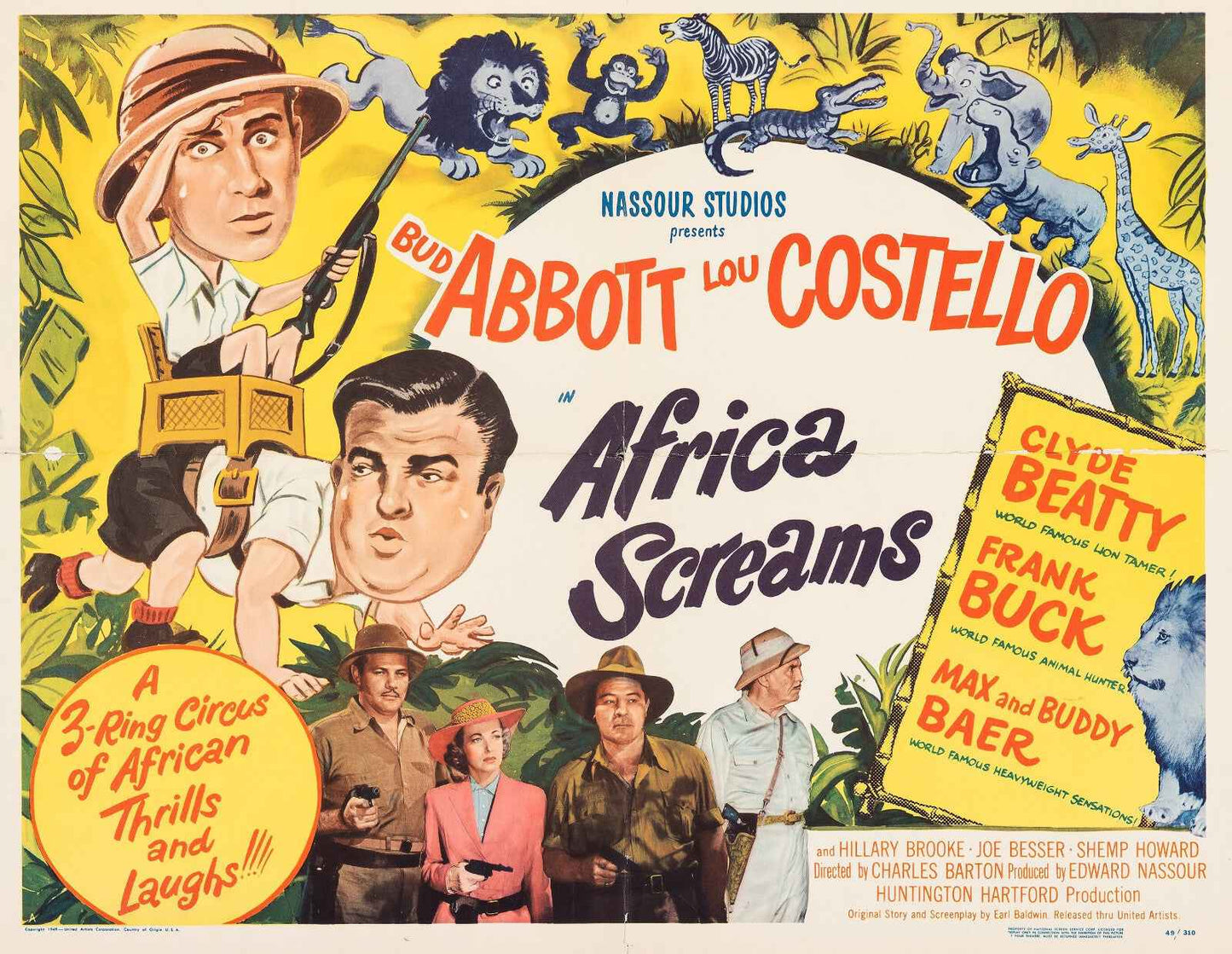 Africa Screams (1949) Bud Abbott, Lou Costello - Comedy, Adventure DVD (Disc Only)