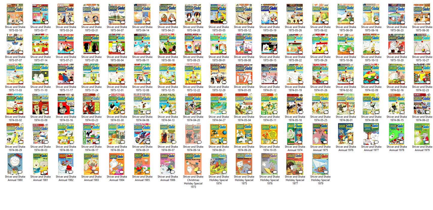 Shiver and Shake - Complete Comic Collection on DVD-ROM +Annuals +Specials