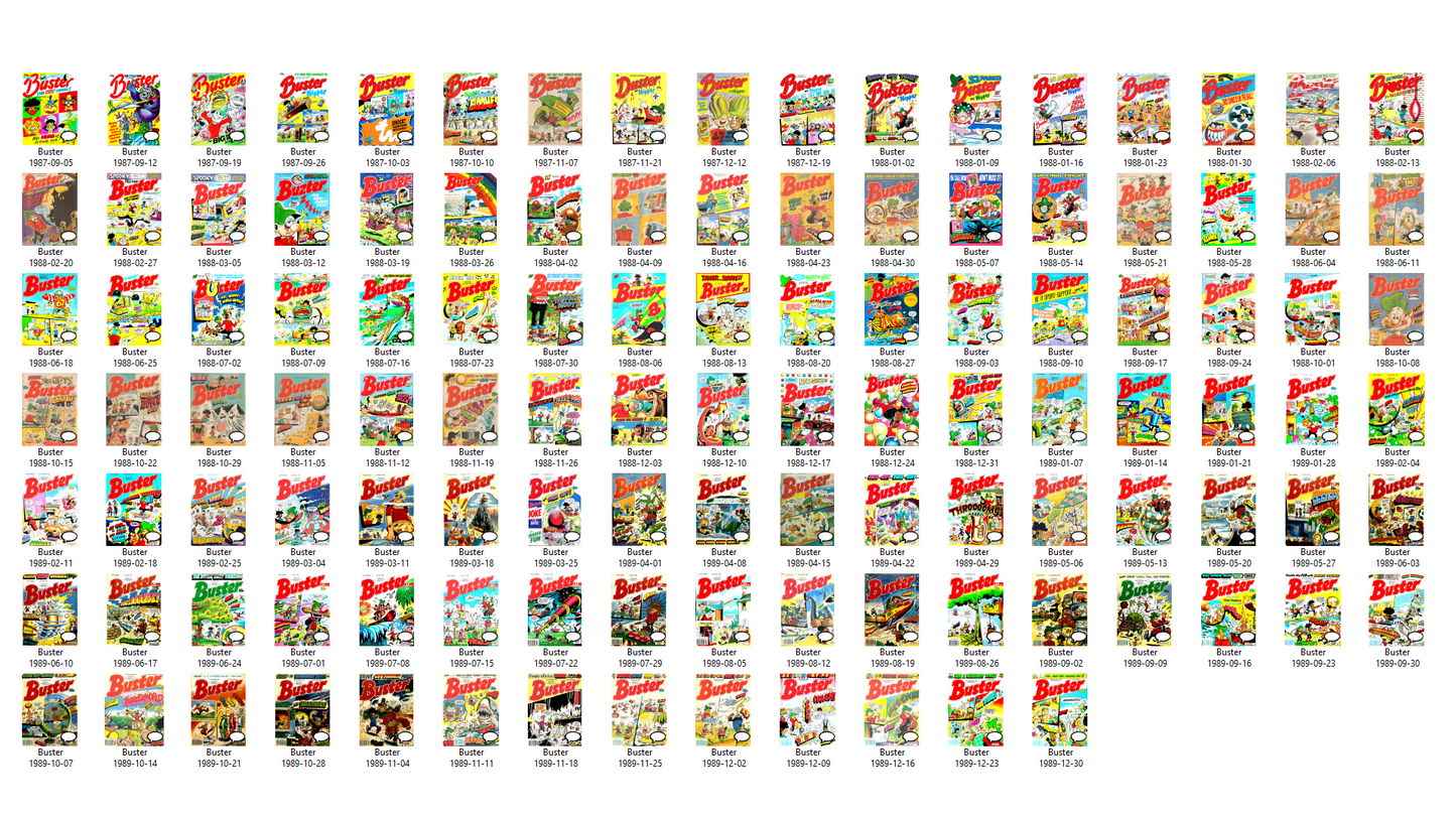 Buster (1980s) The Complete 1980s Comic Collection on DVD-ROM (4 Disc Set)