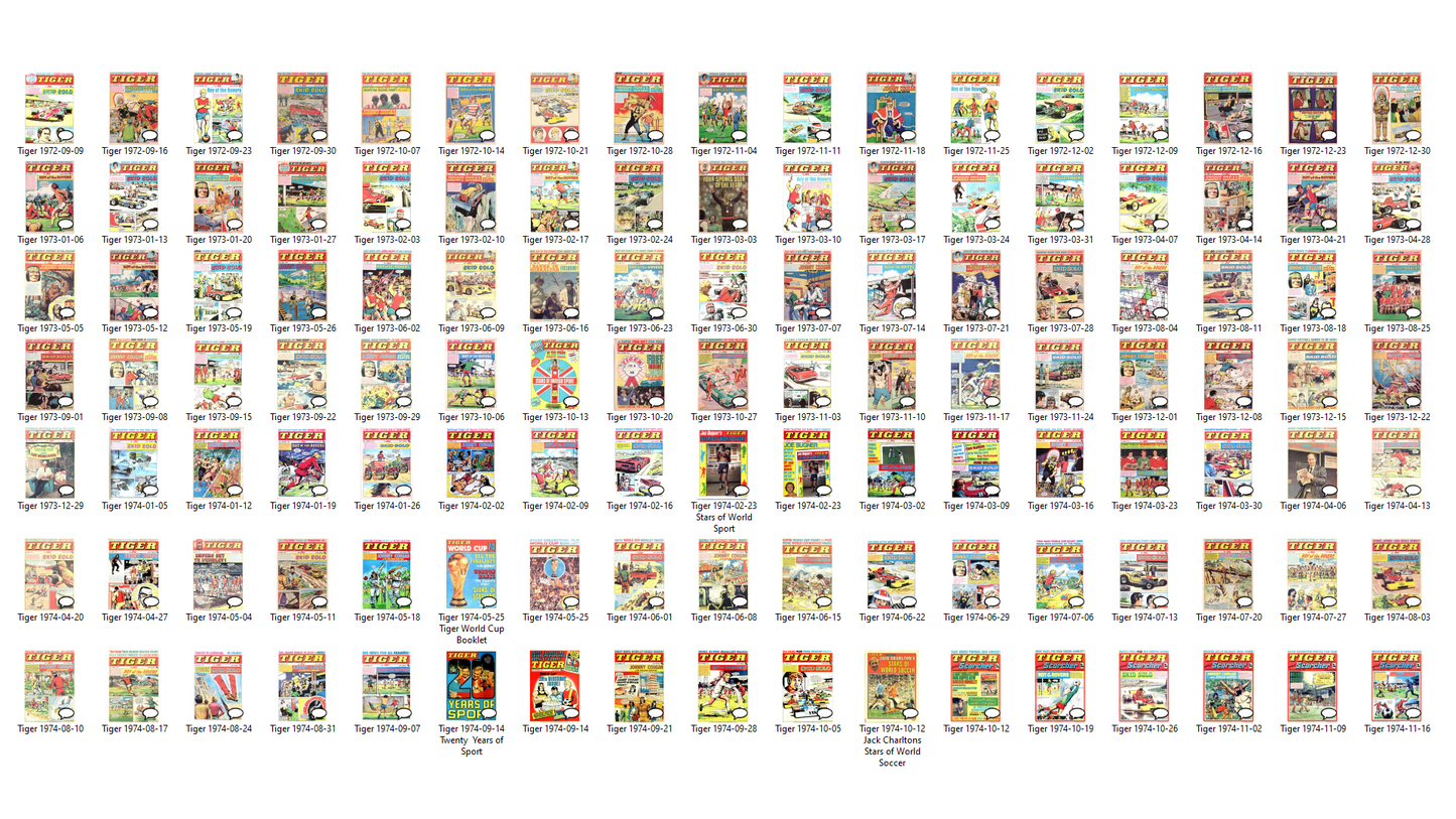 Tiger - The 1970s Comic Book Archive on DVD-ROM – 500+ Issues! (5 Disc Set)