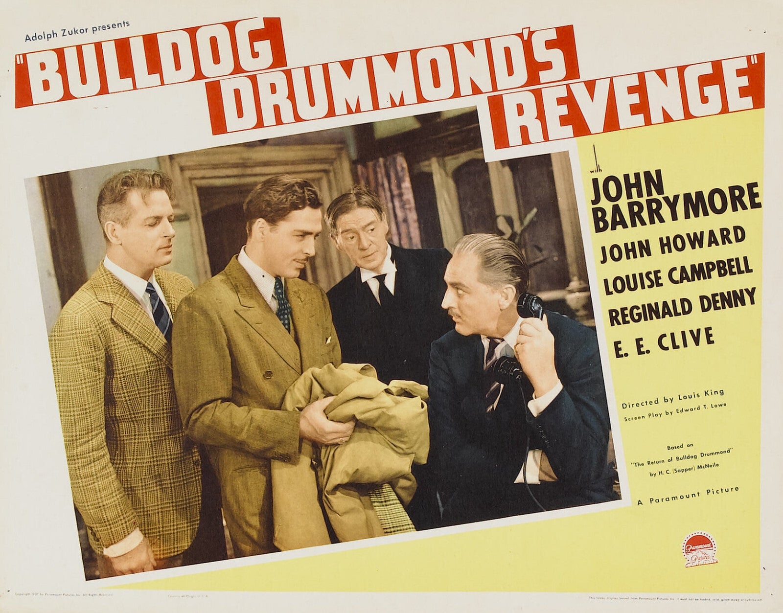 Bulldog Drummond's Revenge (1937) Adventure DVD John Howard Public Domain Film