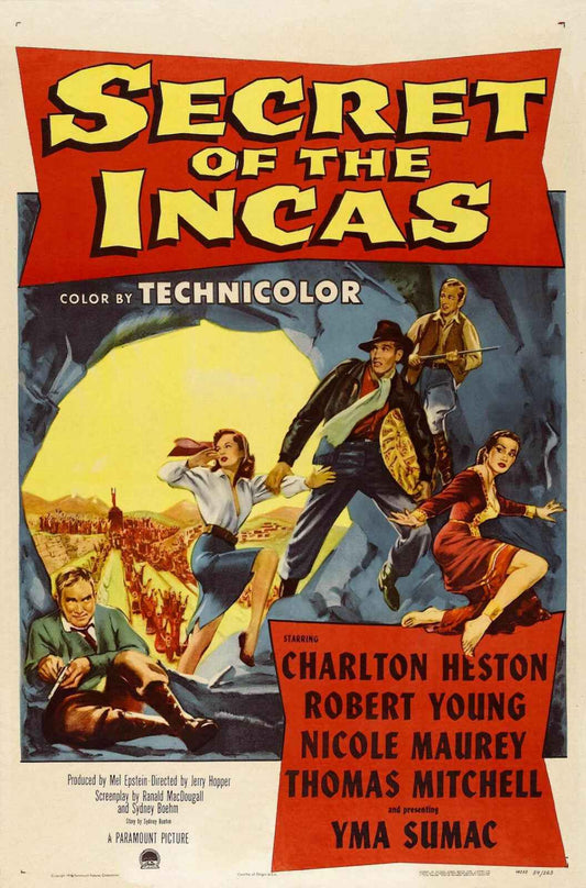 Secret of the Incas (1954) Charlton Heston, Nicole Maurey - Adventure DVD (Disc Only)