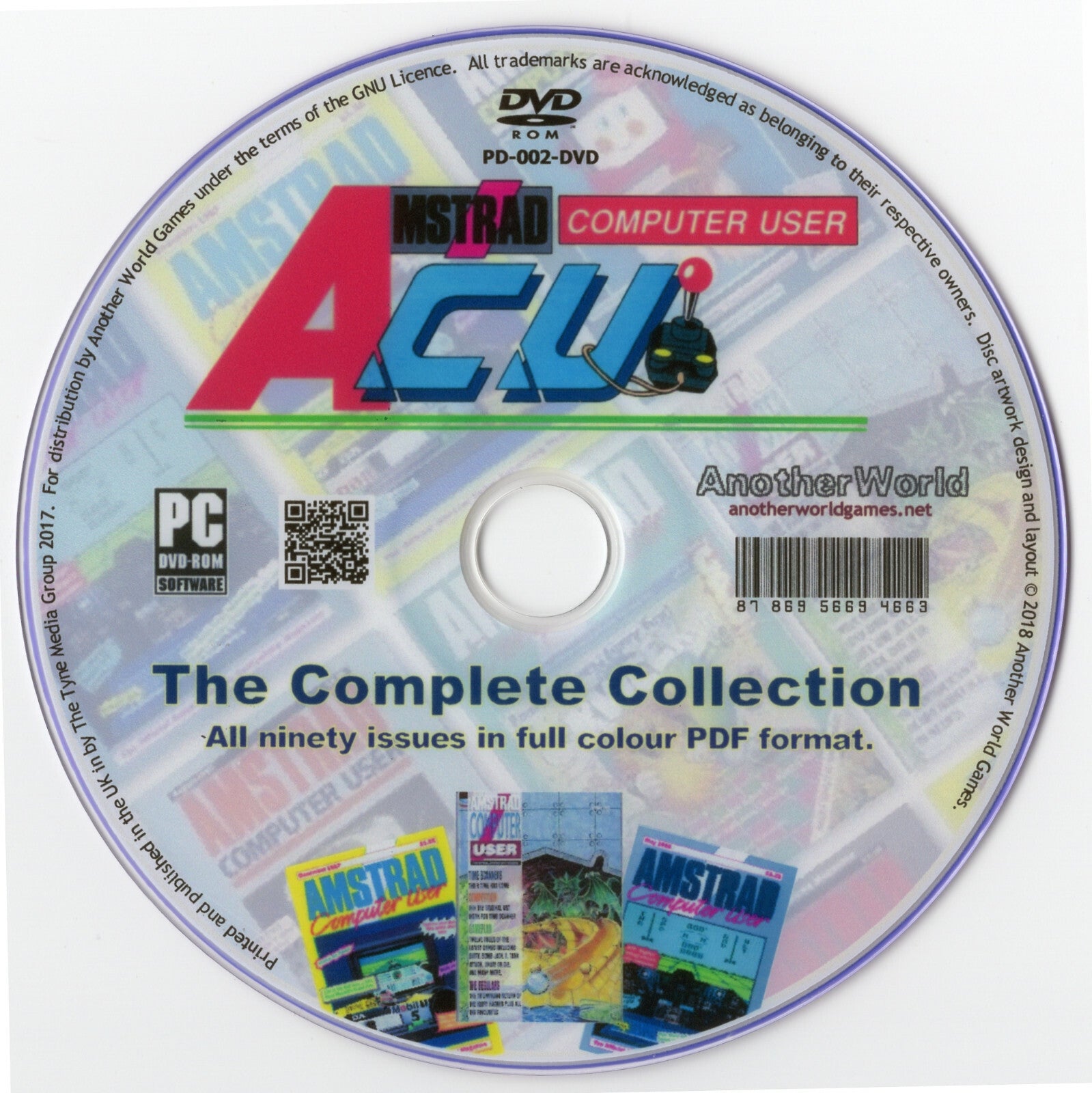 AMSTRAD COMPUTER USER MAGAZINE Full Run on Disk ACU PCW/CPC/664/6128 Games