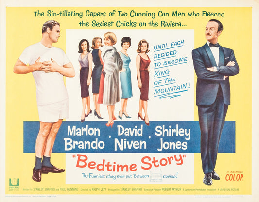 Bedtime Story (1964) Marlon Brando, David Niven Public Domain Comedy DVD NO CASE
