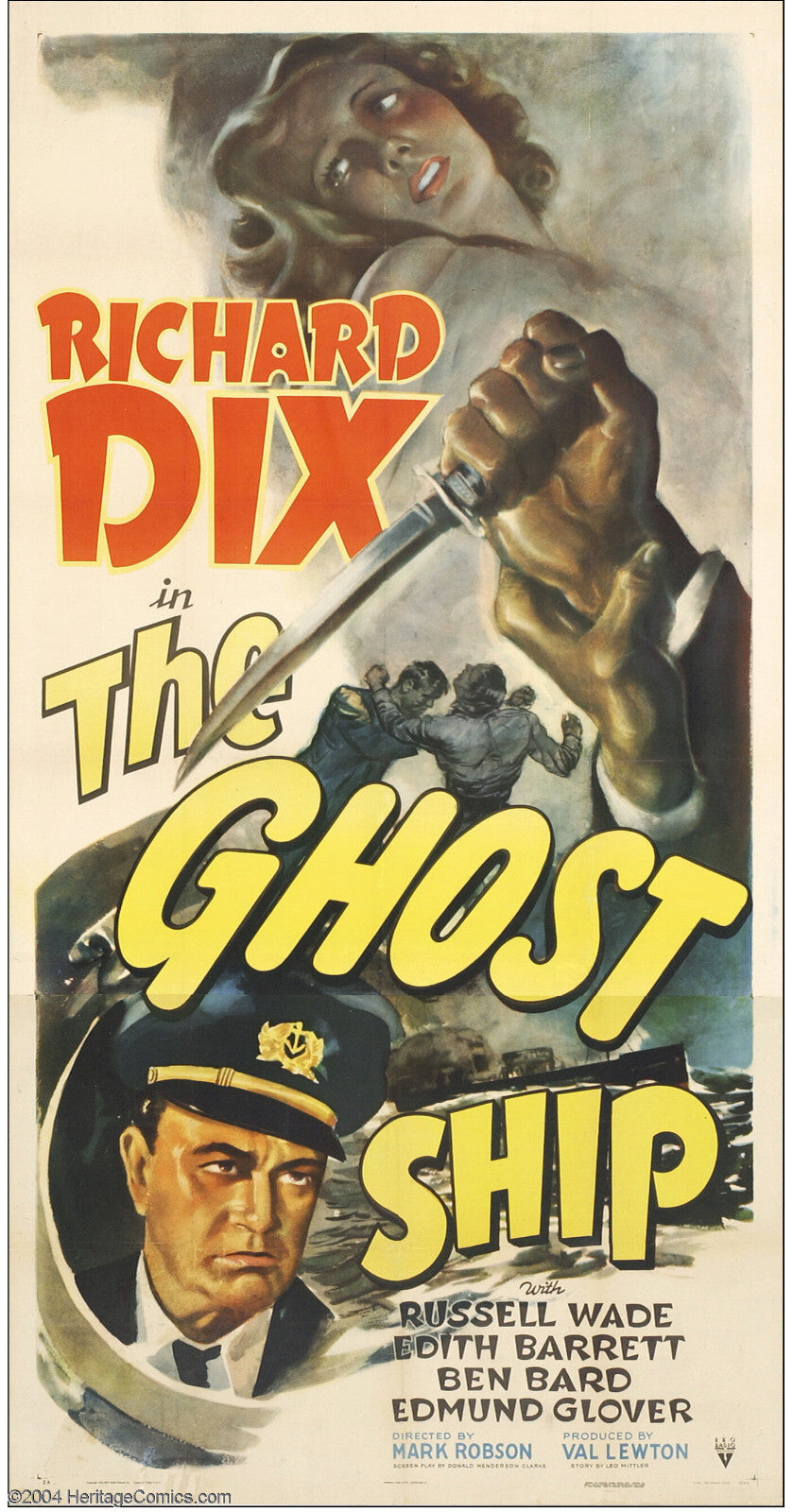 The Ghost Ship (1943) Mystery Richard Dix DVD Public domain film (Disc Only)