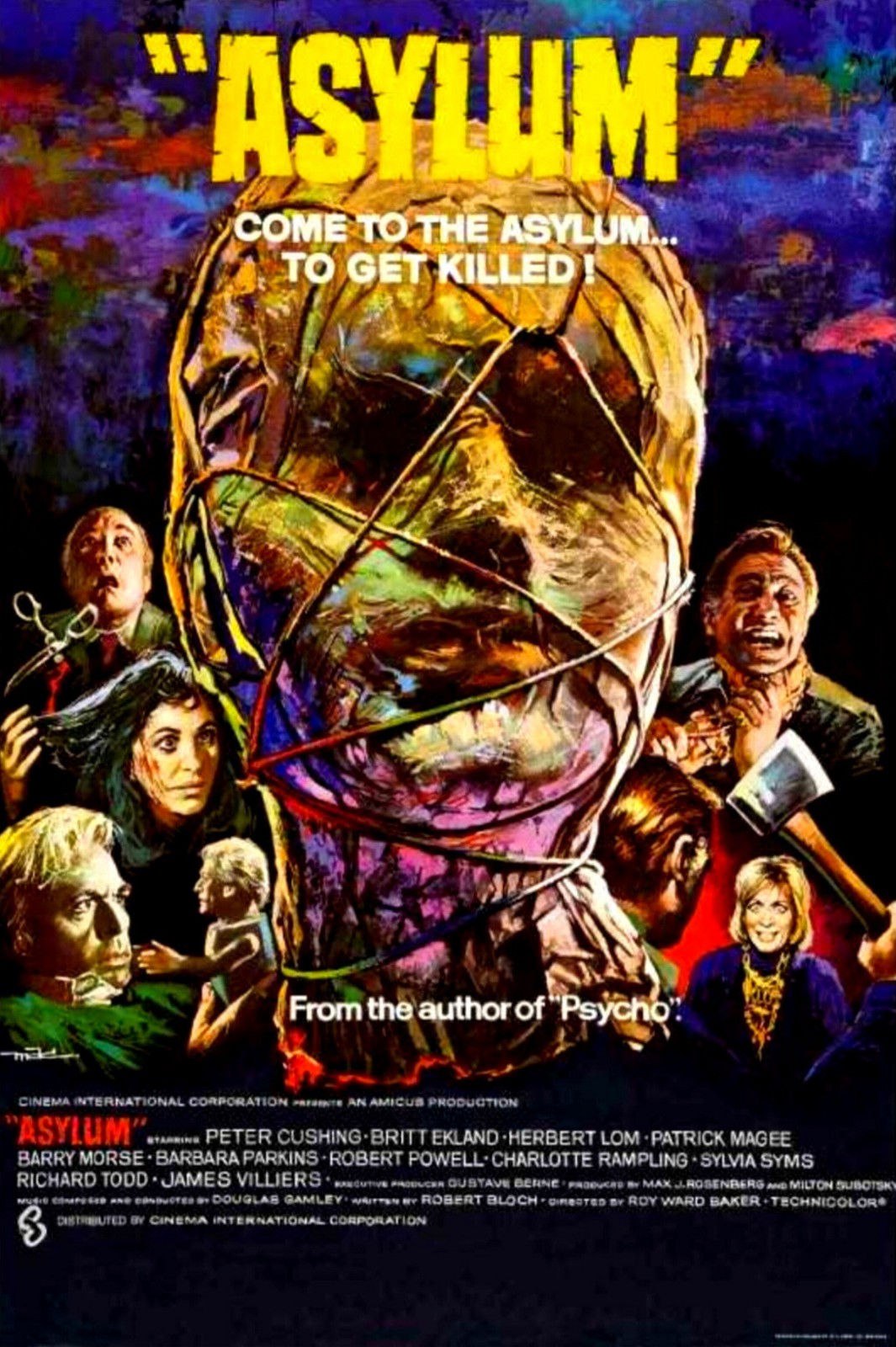 Asylum (1972) Horror, Peter Cushing, Robert Powell, Public Domain DVD NO CASE