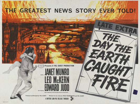 The Day the Earth Caught Fire (1961) Sci-Fi DVD Public domain film (Disc Only)