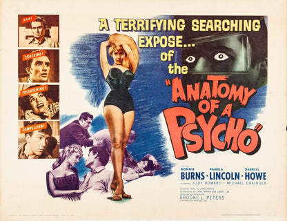 Anatomy of a Psycho (1961) Film Noir DVD Ronnie Burns Public Domain (Disc Only)