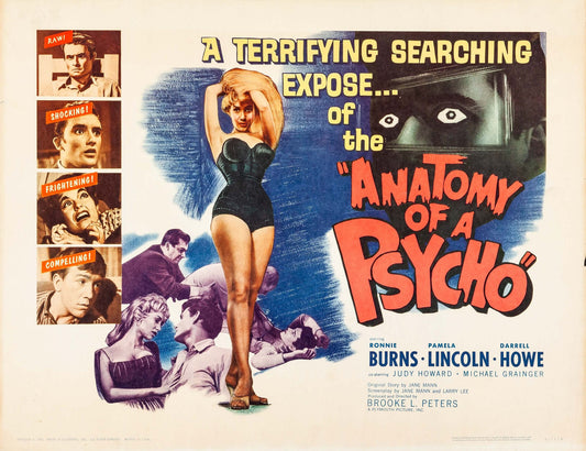 Anatomy of a Psycho (1961) Film Noir DVD Ronnie Burns Public Domain (Disc Only)