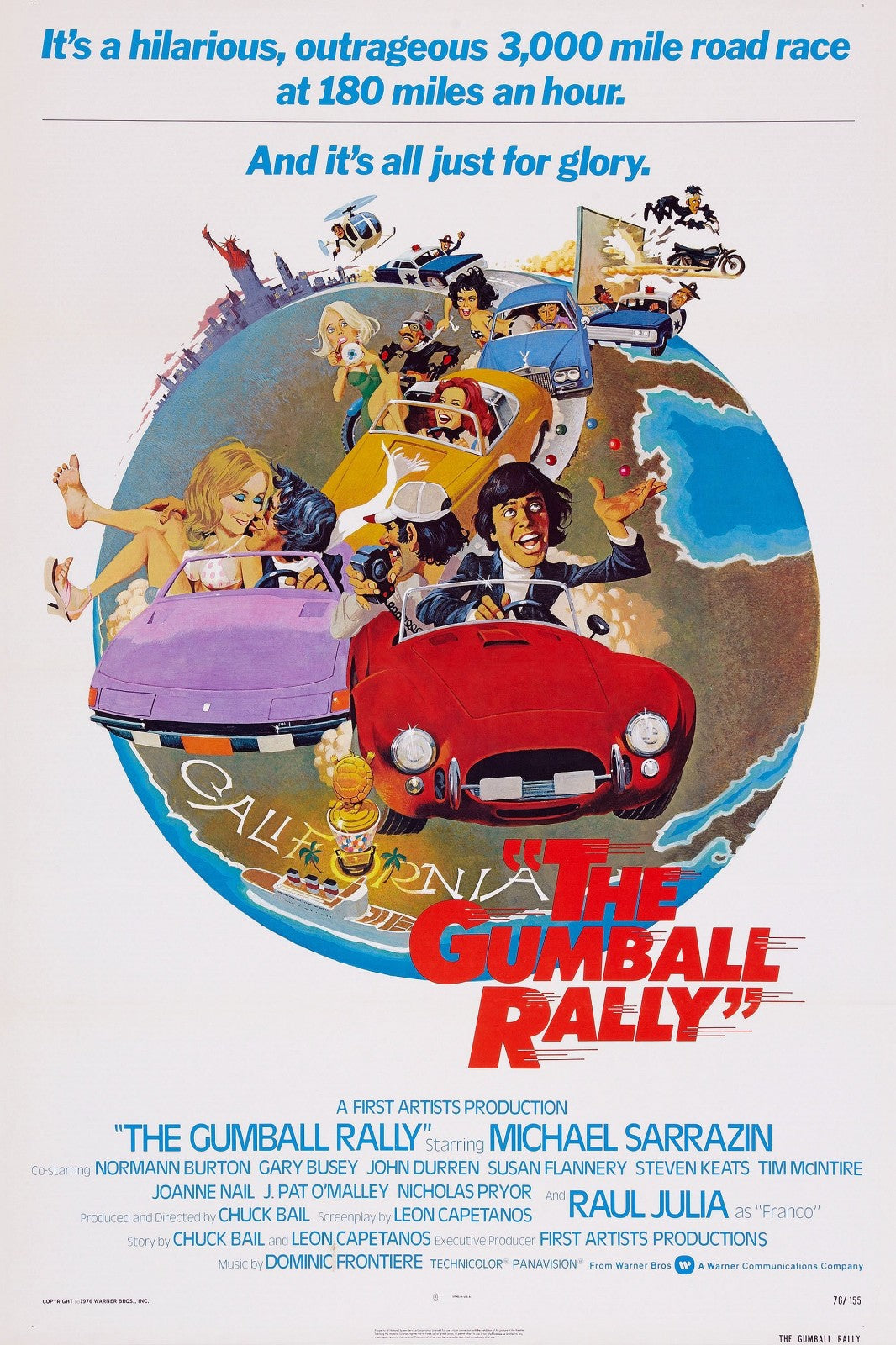 The Gumball Rally (1976) Comedy Gary Busey John Durren Public Domain DVD NO CASE