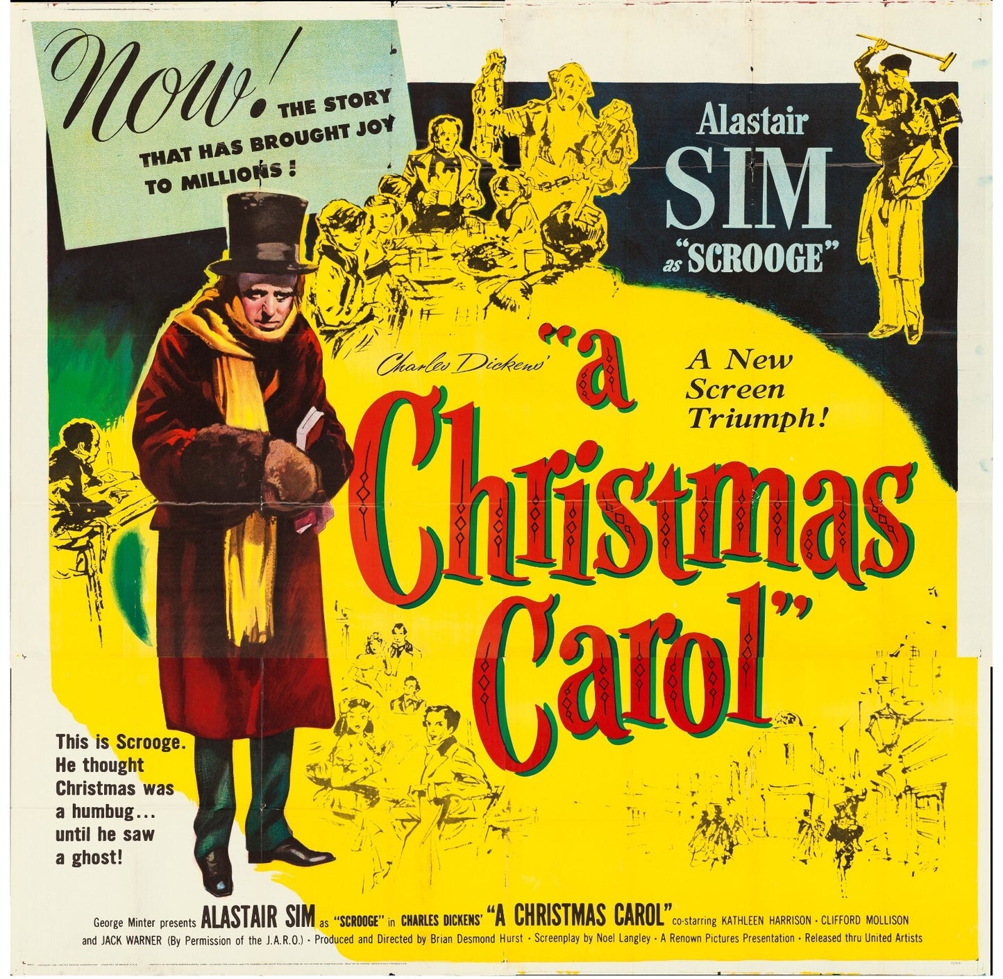 A Christmas Carol (1951) Drama Alistair Sim DVD public domain film (Disc Only)