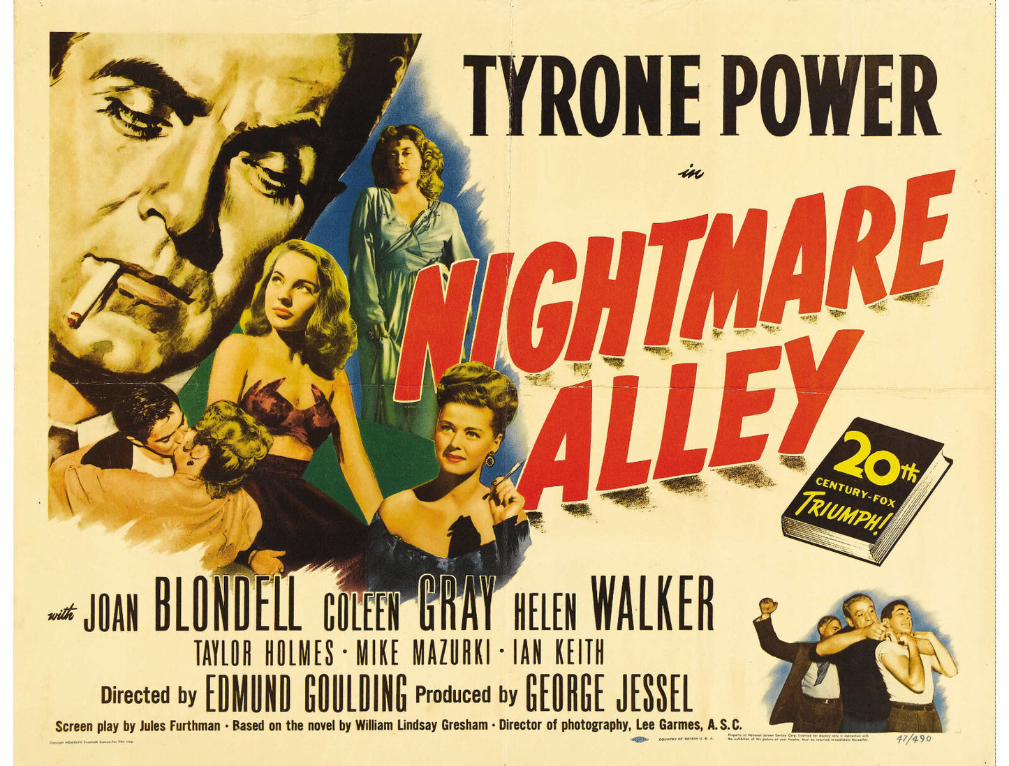 Nightmare Alley (1947) Tyrone Power, Joan Blondell DVD Public domain (Disc Only)