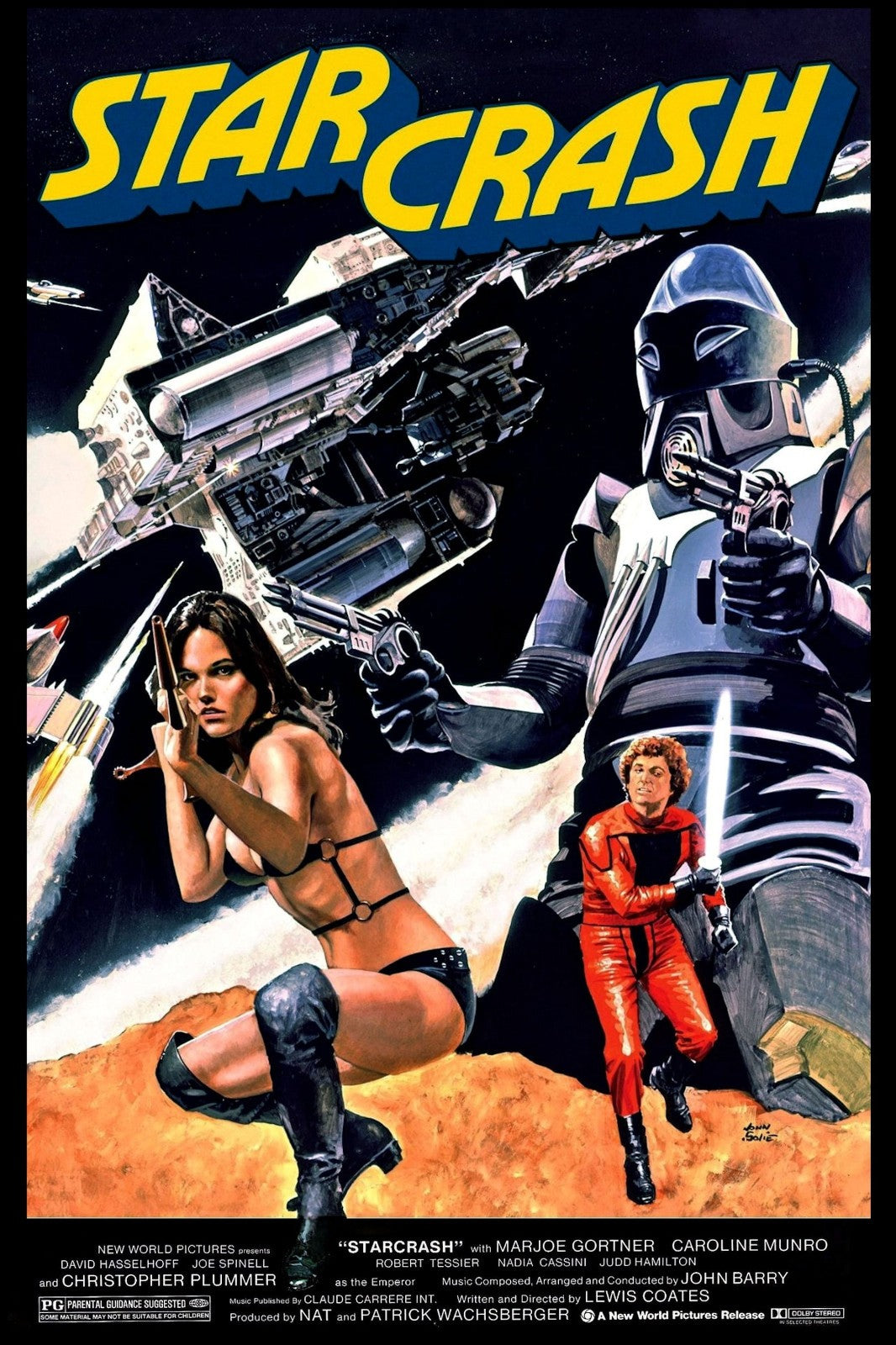 Starcrash 1978 Sci-Fi David Hasselhoff Marjoe Gortner Public Domain DVD NO CASE