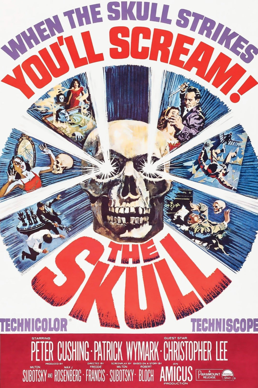 The Skull (1965) Horror DVD Peter Cushing Christophwer Lee Public Domain NO CASE