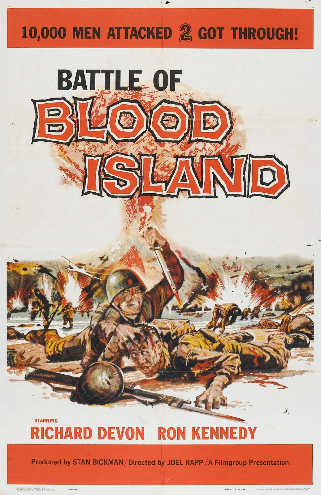 Battle of Blood Island (1960) War Ron Gans DVD Public Domain Film (Disc Ony)