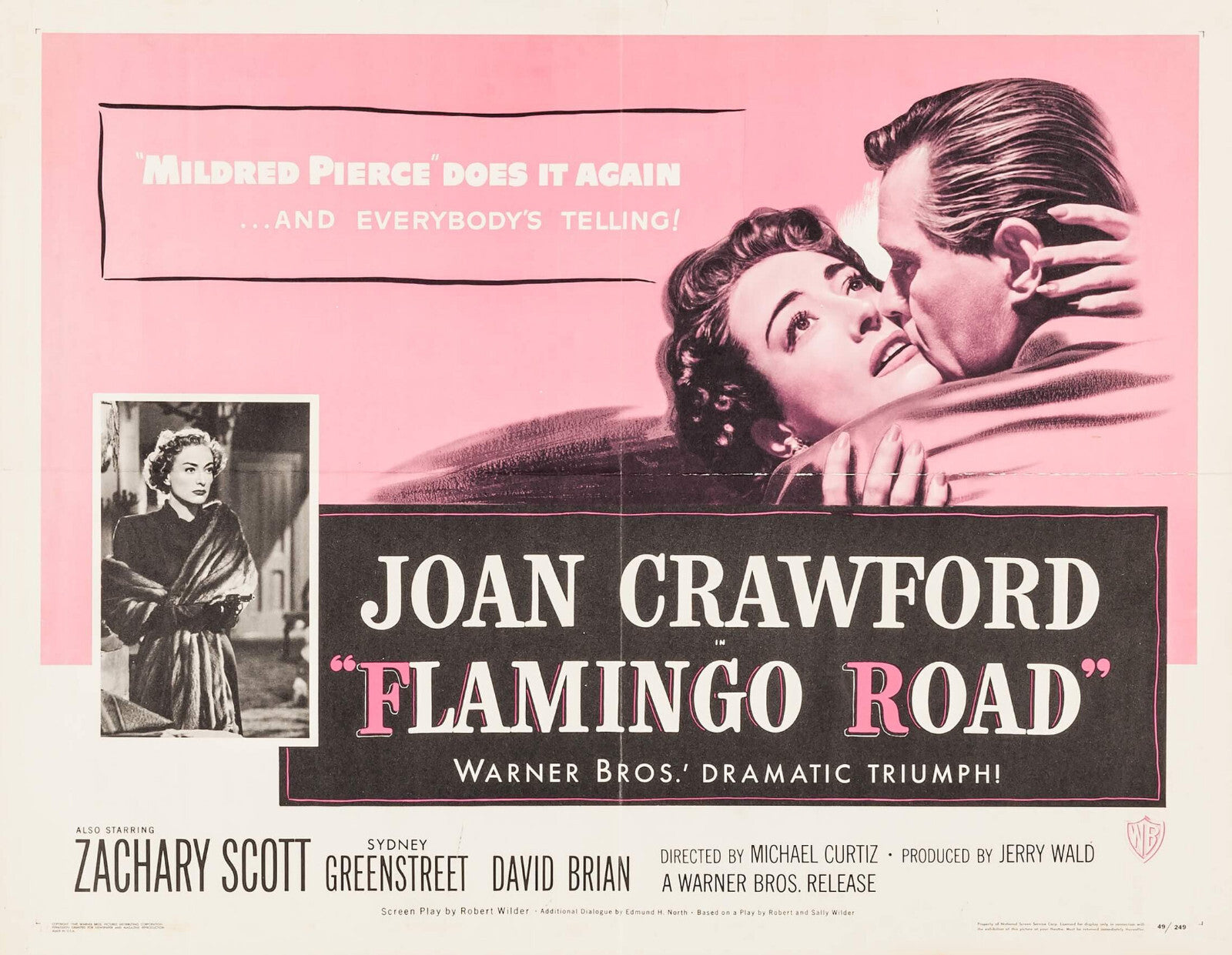 Flamingo Road (1949) Drama Joan Crawford DVD Public domain film - Disc only