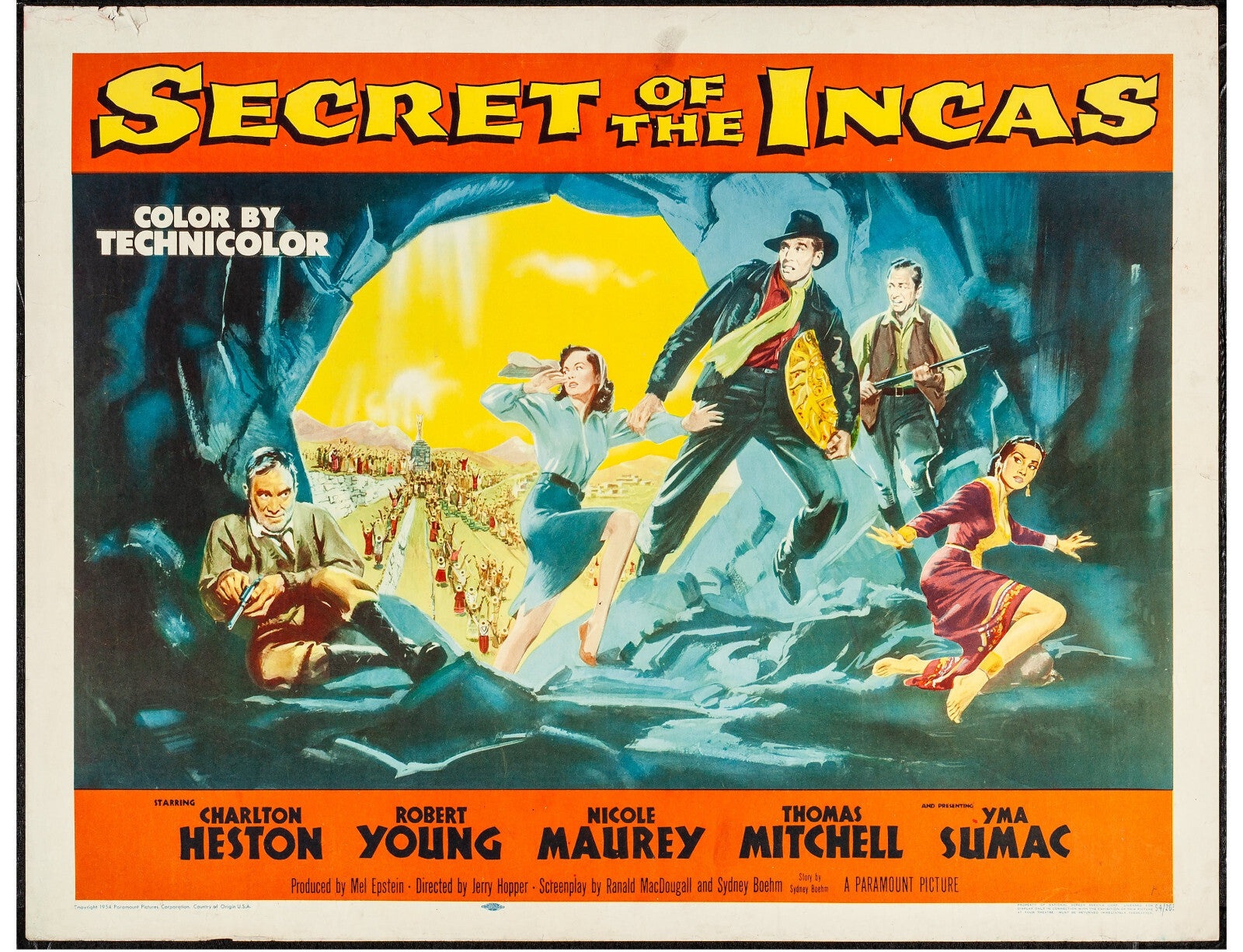 Secret of the Incas DVD (1954) Charlton Heston, Nicole Maurey Film - Disc only