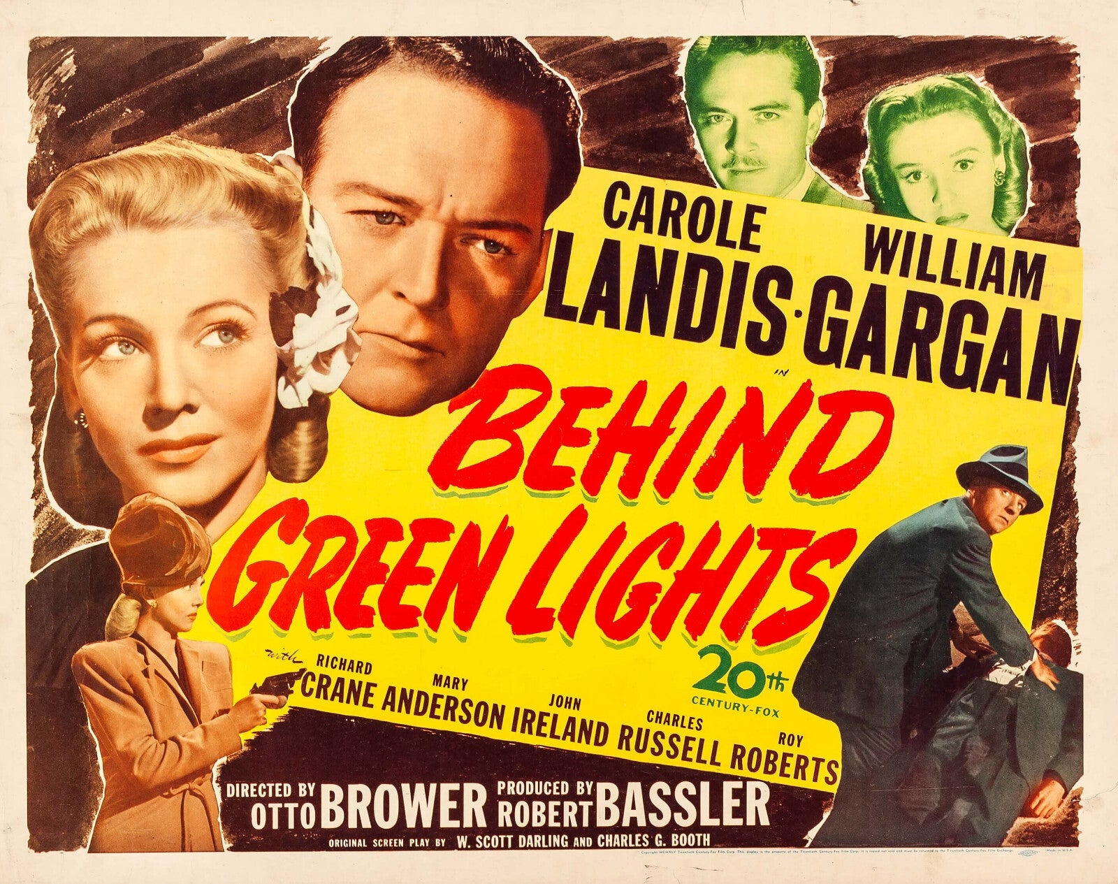 Behind Green Lights (1946) Film Noir DVD Carole Landis Public Domain (Disc Only)