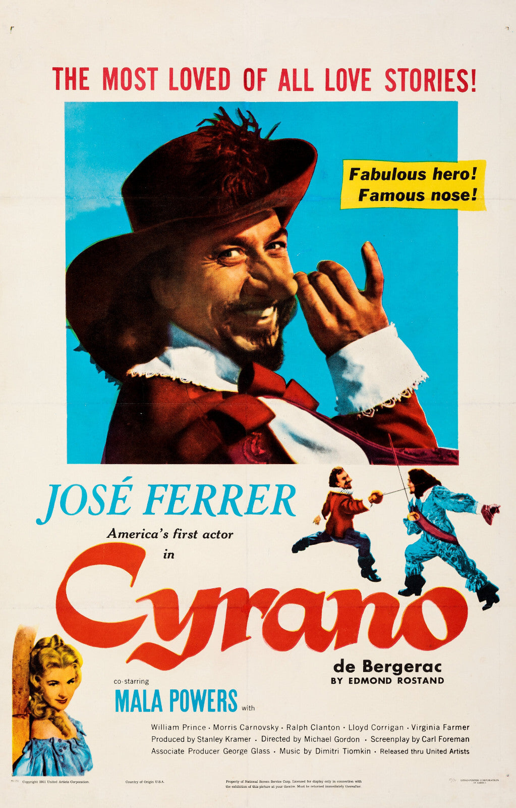 Cyrano de Bergerac (1950) Romance DVD Public Domain Film (Disc Only)