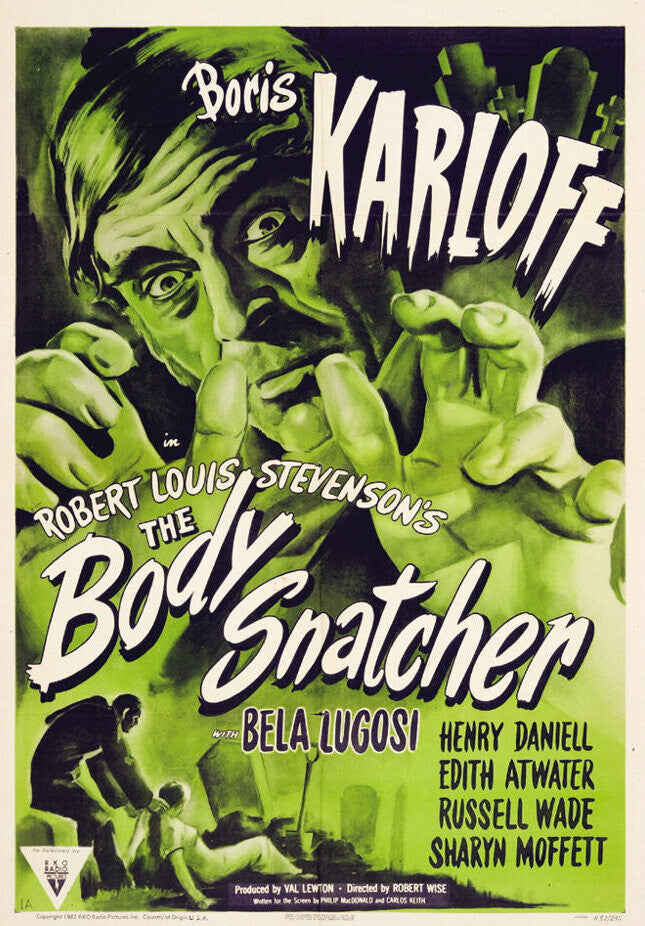 The Body Snatcher (1945) Boris Karloff, Bela Lugosi DVD Public domain Disc Only