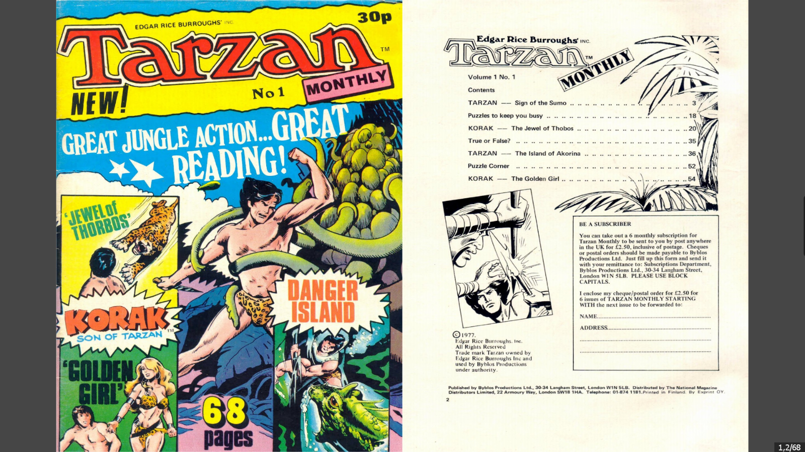 TARZAN Comic Book Collection on DVD-ROM Tarzan Comic, Grand Adventures, Specials