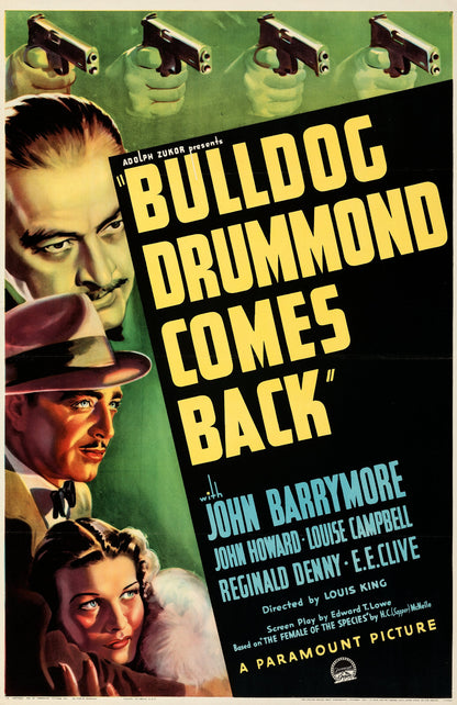 Bulldog Drummond Comes Back (1937) John Barrymore DVD Public Domain (Disc Only)