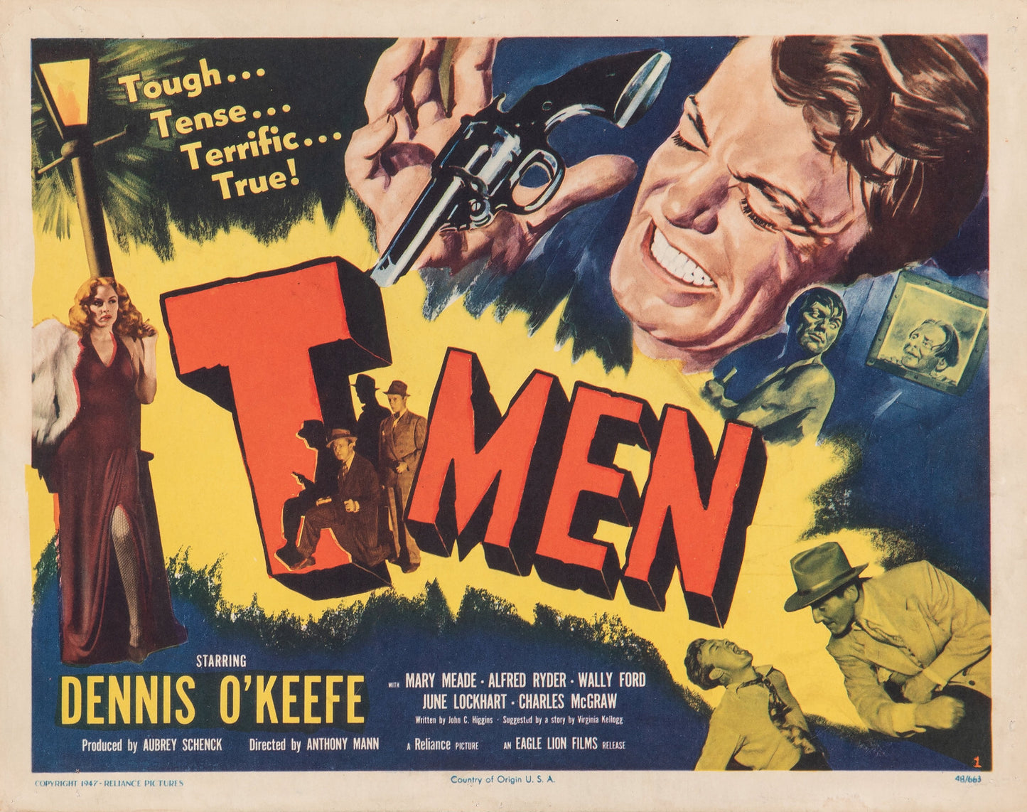T-Men (1947) Film Noir - Dennis O'Keefe DVD Public domain film movie (Disc Only)