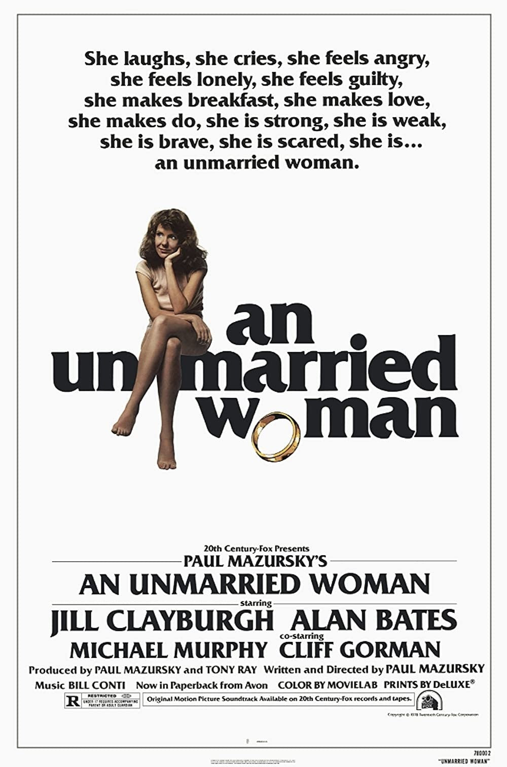 An Unmarried Woman (1978) Alan Bates, Jill Clayburgh Public Domain DVD NO CASE