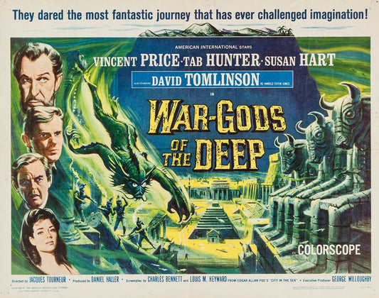 War Gods of the Deep (1965) Fantasy Vincent Price DVD Public Domain (Disc Only)