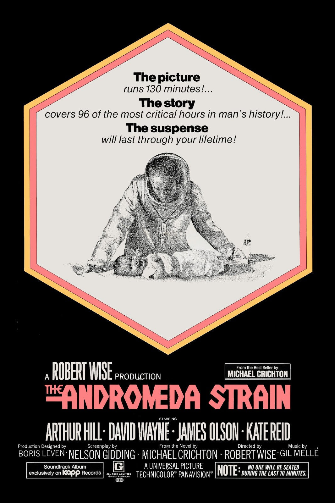 The Andromeda Strain (1971) Sci-Fi, Arthur Hill, Public Domain DVD NO CASE