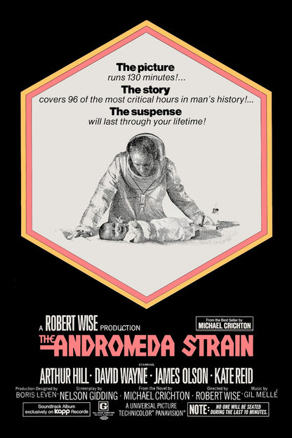 The Andromeda Strain (1971) Sci-Fi, Arthur Hill, Public Domain DVD NO CASE