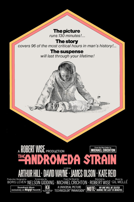 The Andromeda Strain (1971) Sci-Fi, Arthur Hill, Public Domain DVD NO CASE