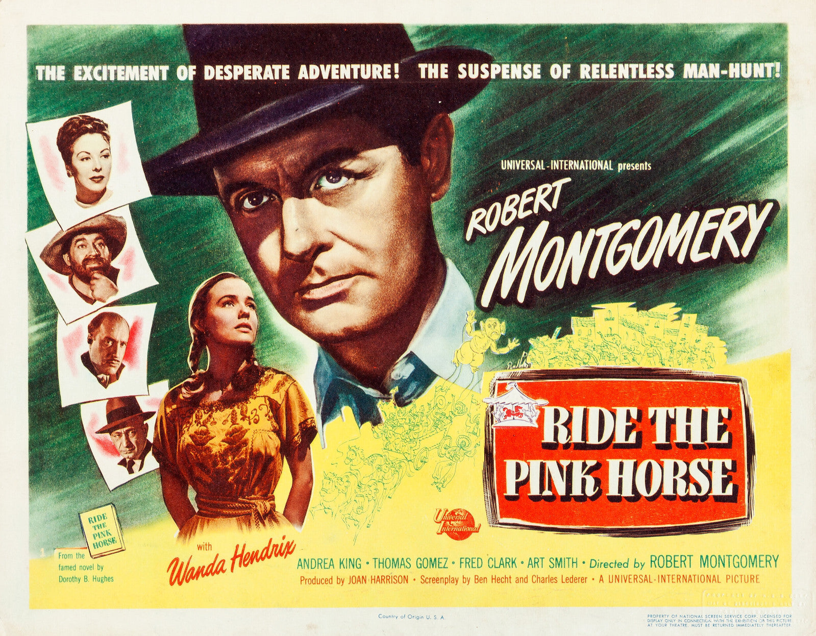 Ride the Pink Horse (1947) Robert Montgomery DVD Public domain film (Disc Only)