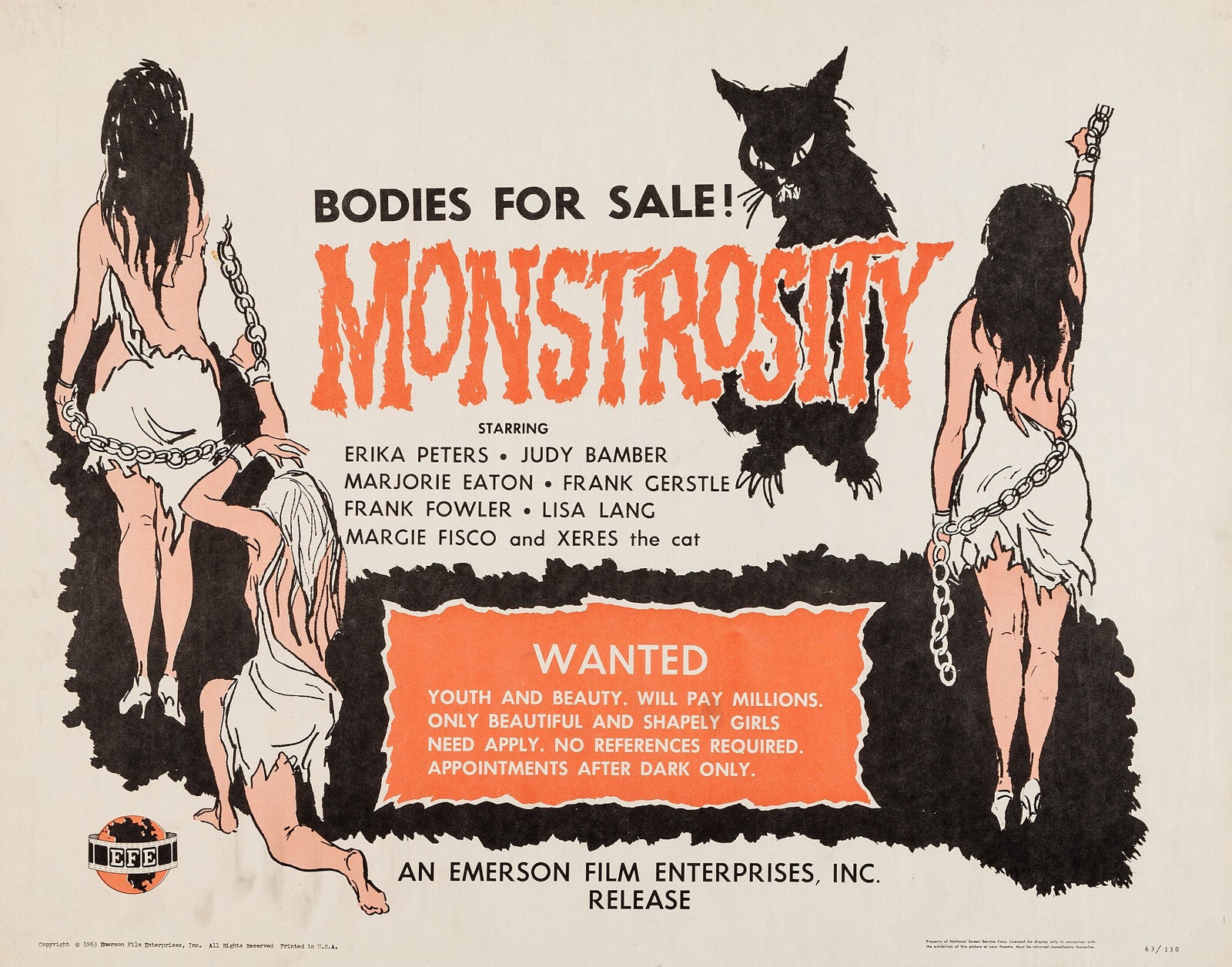 Atomic Brain/Monstrosity (1963) Horror DVD Public Domain Film (Disc Only)