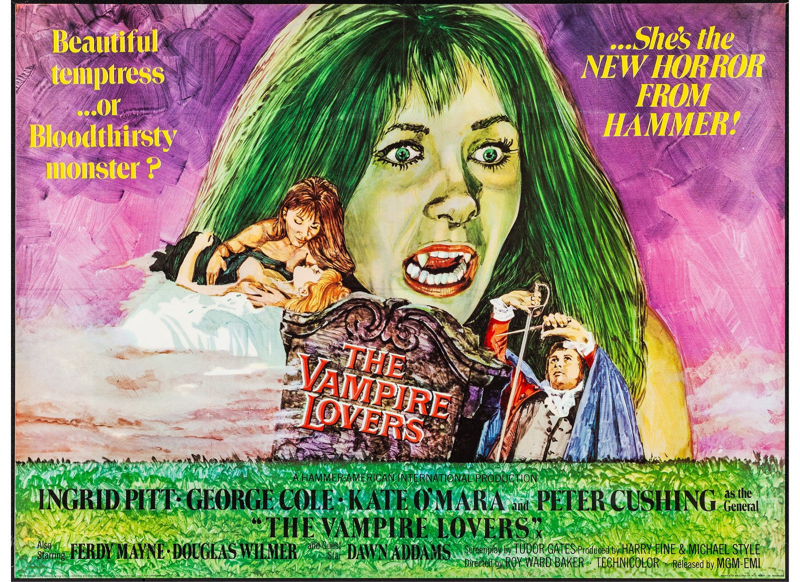 The Vampire Lovers (1970) Horror DVD Peter Cushing Public Domain Film DISC ONLY