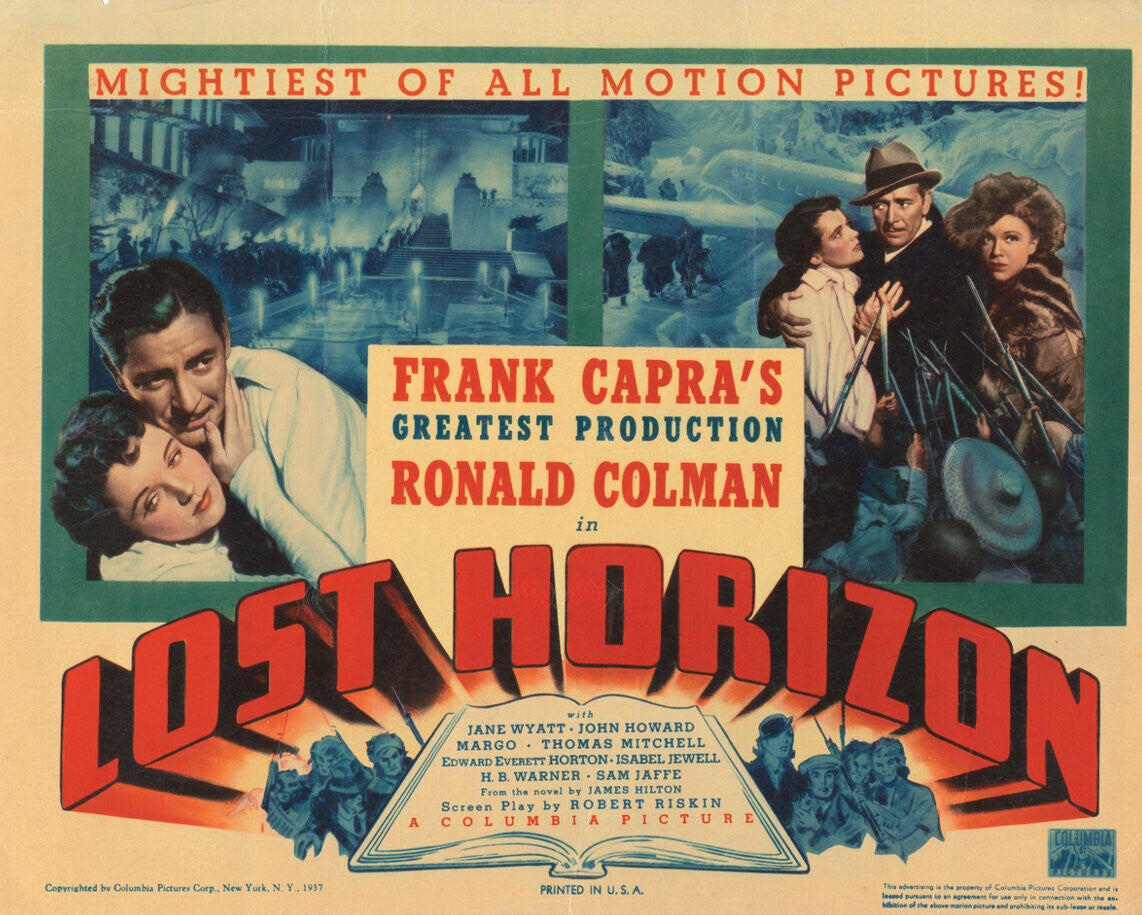 Lost Horizon (1937) Adventure Ronald Coleman DVD Public domain film (Disc Only)