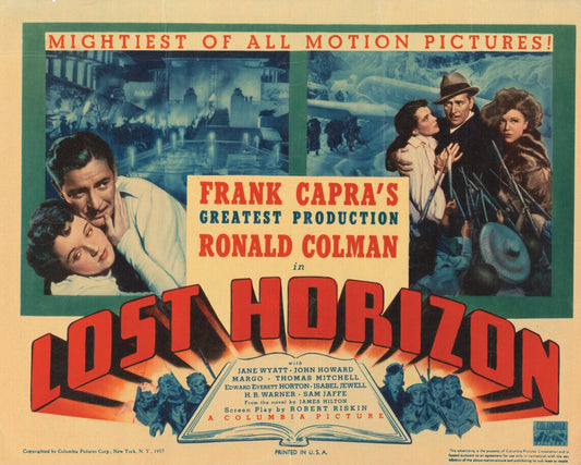 Lost Horizon (1937) Adventure Ronald Coleman DVD Public domain film (Disc Only)