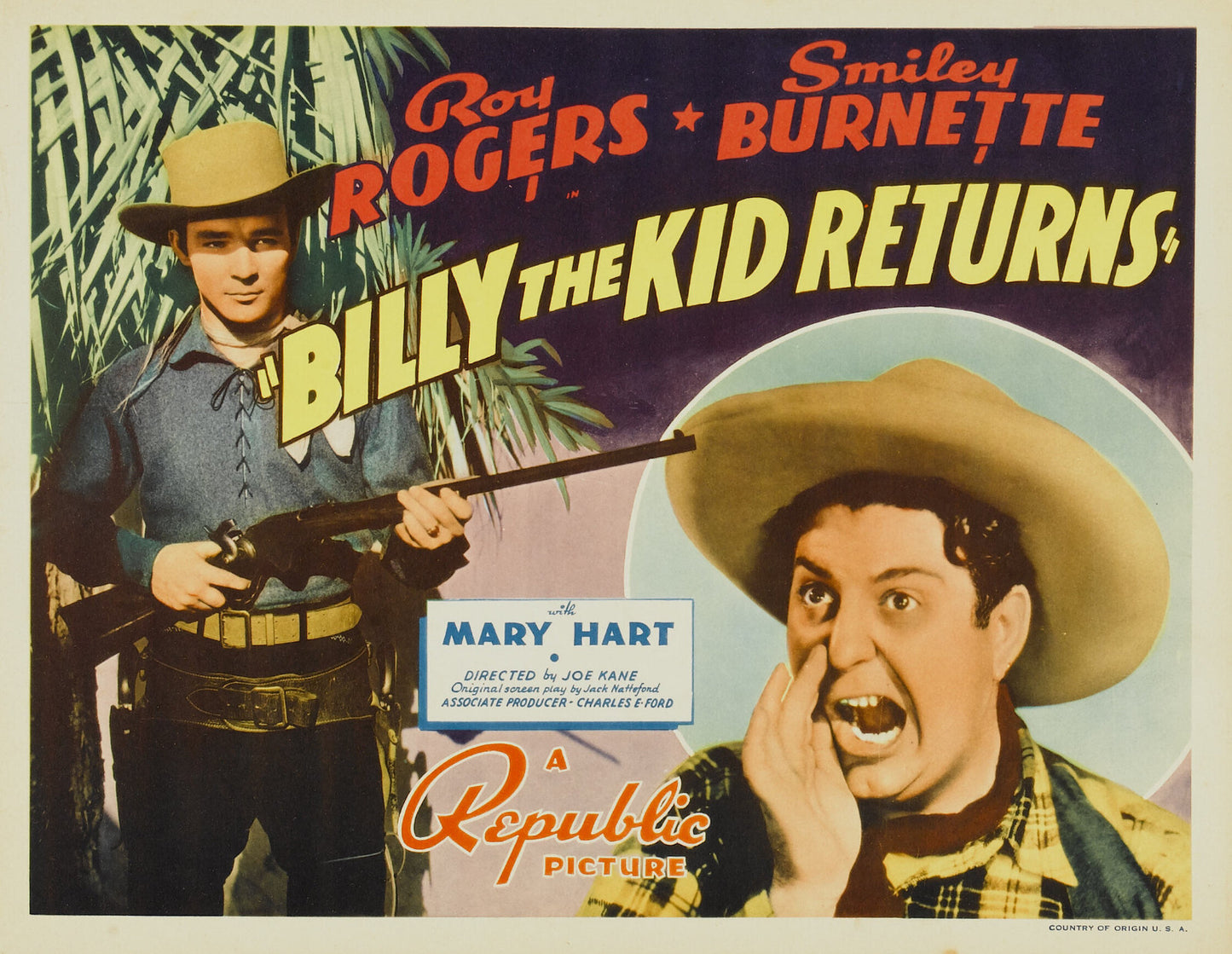 Billy the Kid Returns (1938) Western DVD Roy Rogers Public Domain Film Disc Only