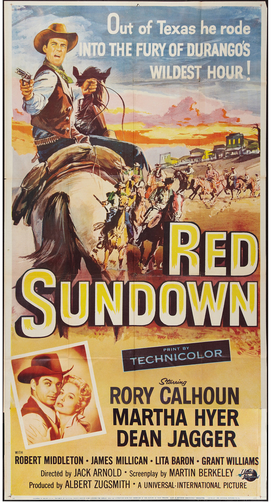 Red Sundown (1956) Western Rory Calhoun DVD Public domain film movie (Disc Only)
