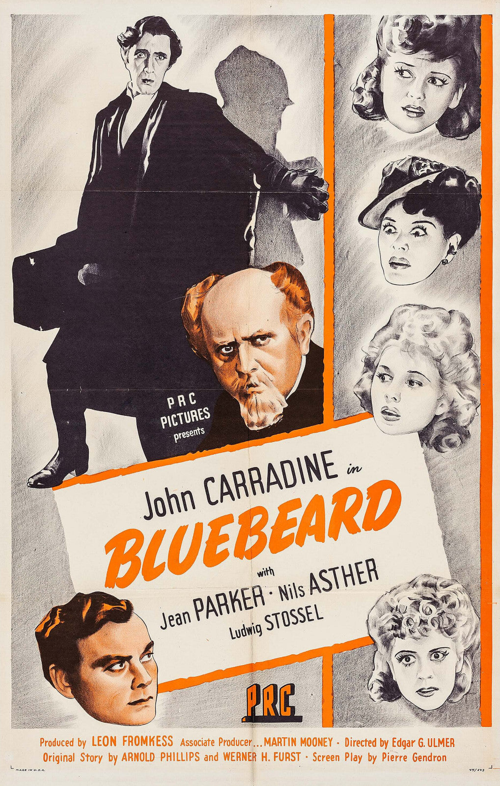 Bluebeard (1944) Horror DVD John Carradine Public Domain Film (Disc Only)