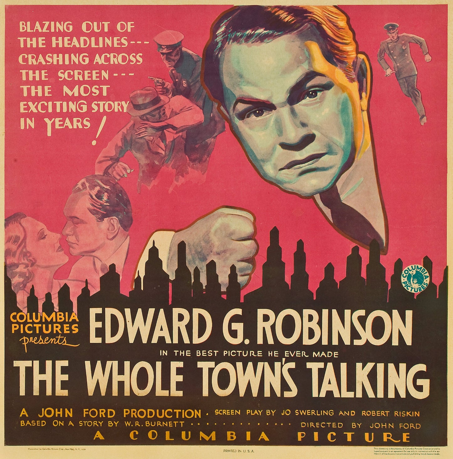 The Whole Town's Talking (1935) Edward G Robinson Public domain DVD (Disc Only)