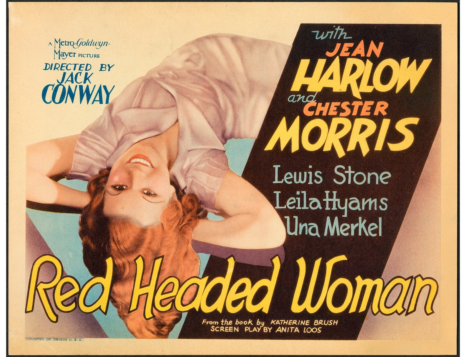 Red Headed Woman (1932) Comedy Jean Harlow DVD Public domain film (Disc Only)